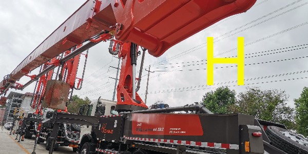 混凝土泵車(chē)臂架的角度